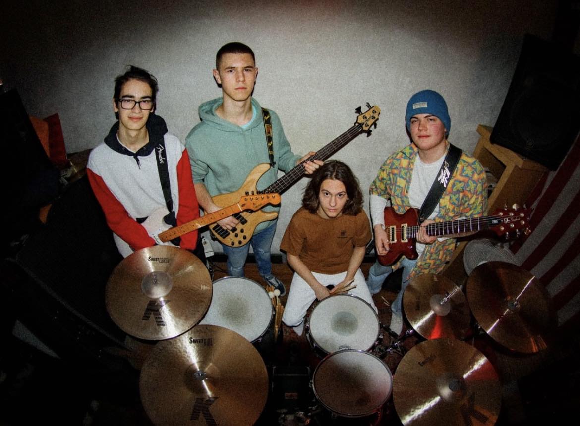 Staeg members with their instruments.