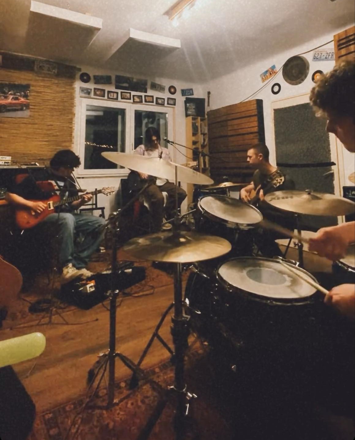 The band Staeg is practicing in their studio in Budaors, Hungary.